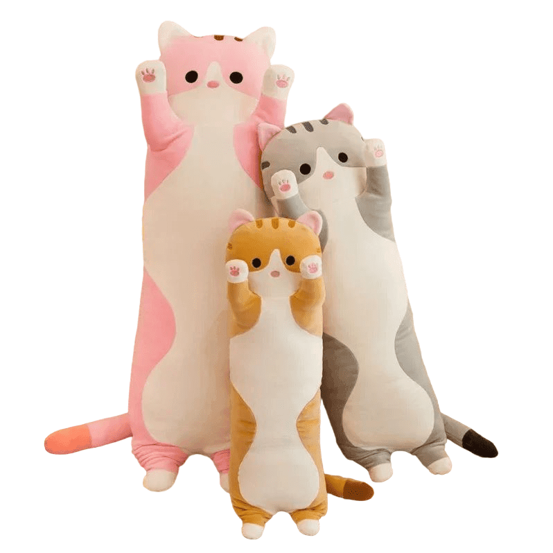 Big Size Long Cat Plush Toy - Cute Animal Soft Pillow for Kids and Office Naps - toys4pets.shop