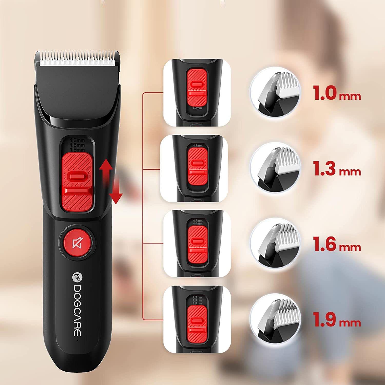 Grooming Clippers Kit - 2 Modes Low Noise, Ceramic Detachable Blade, Professional Cordless Rechargeable Dog Hair Clippers for Grooming，Hair Trimmer for Small Large Dogs, Cats, Pets - toys4pets.shop