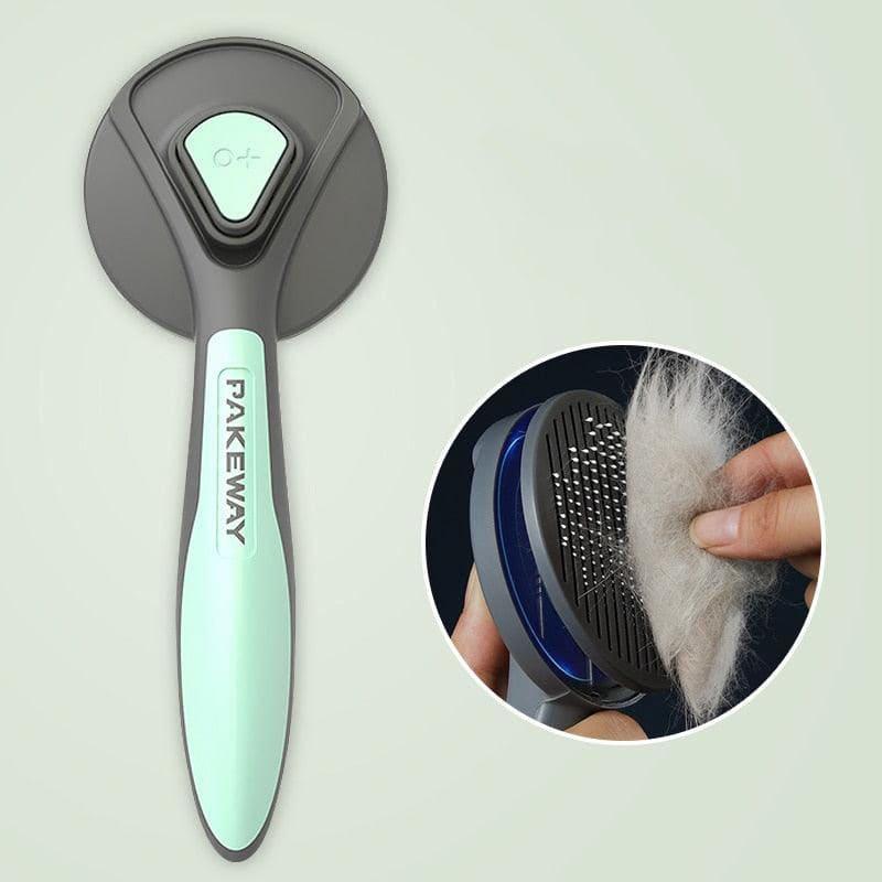 Effortless Pet Grooming with Kimpets Self-Cleaning Slicker Needle Comb - Say Goodbye to Tangled Hair - toys4pets.shop