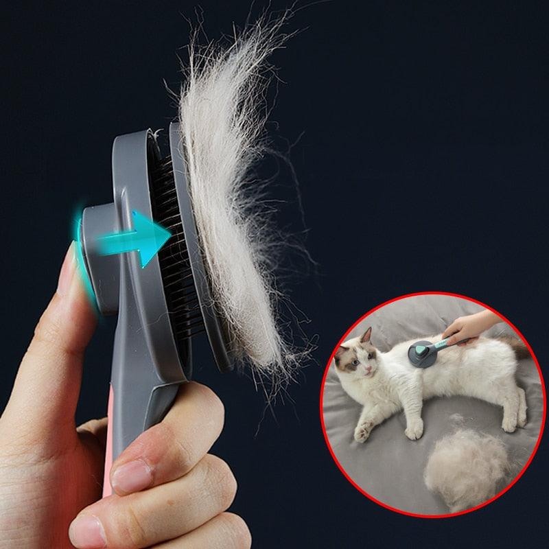 Effortless Pet Grooming with Kimpets Self-Cleaning Slicker Needle Comb - Say Goodbye to Tangled Hair - toys4pets.shop