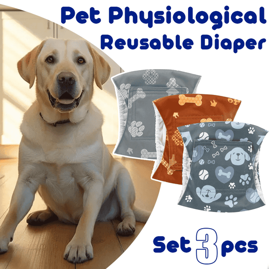 T4P Male Dog Reusable Diapers (Set 3 pcs) Male Dog Washable Diaper