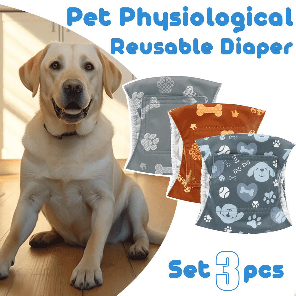 T4P Male Dog Reusable Diapers (Set 3 pcs) Male Dog Washable Diaper