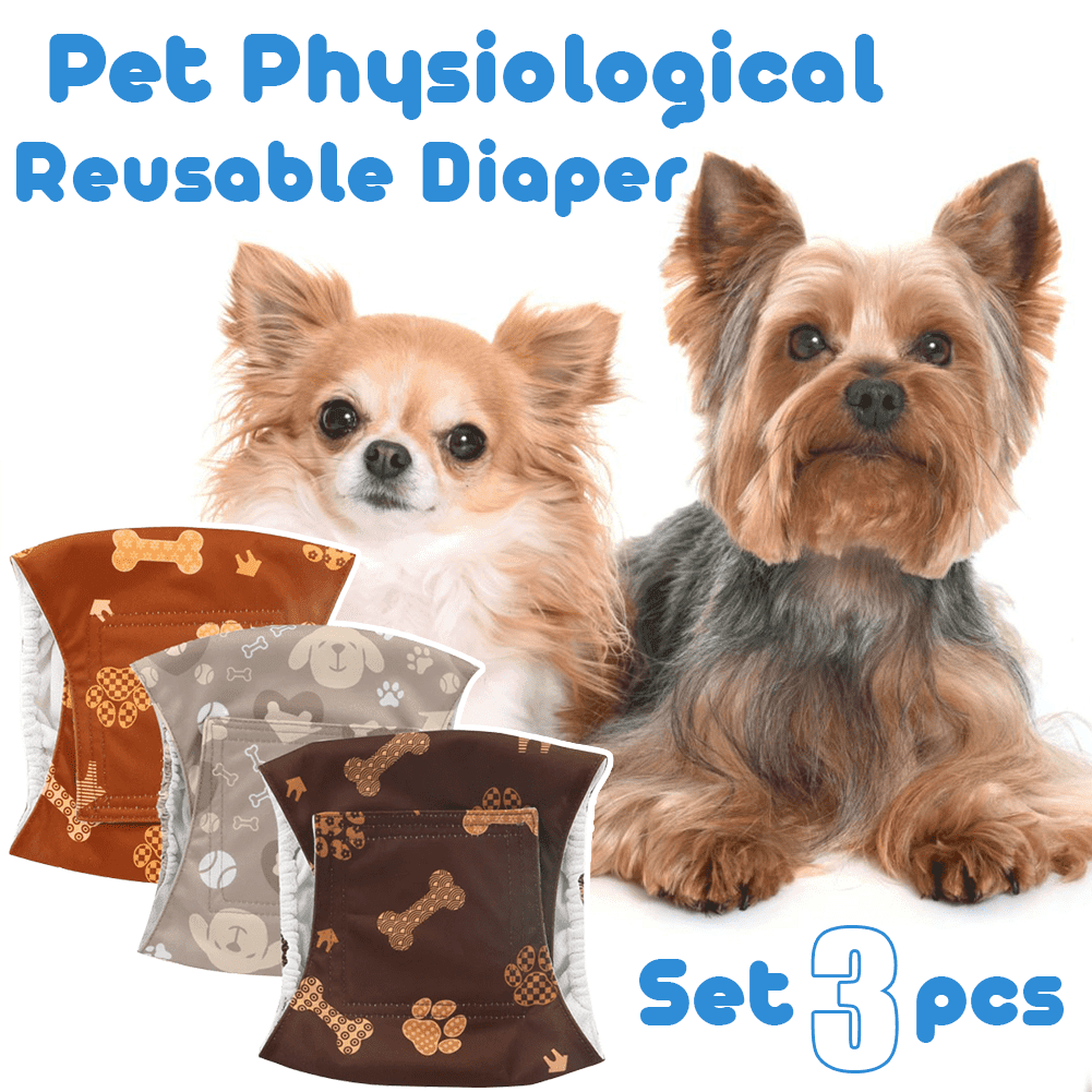 T4P Male Dog Reusable Diapers (Set 3 pcs) Male Dog Washable Diaper