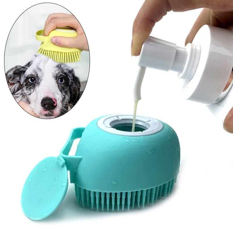 Bathroom Puppy Big Dog Cat Bath Massage Gloves Brush - Soft Safety Silicone Pet Accessories - toys4pets.shop