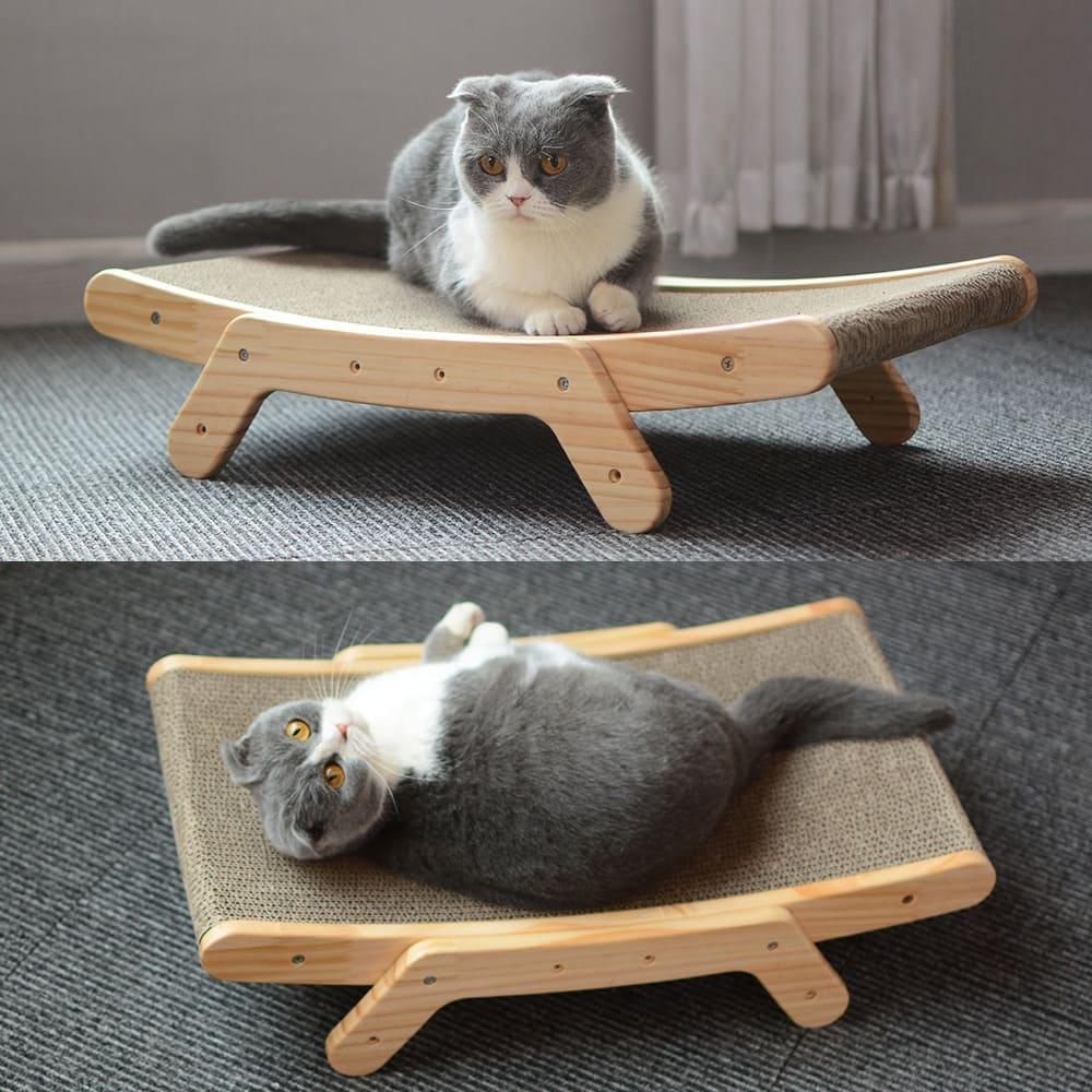 Wood Anti Cat Scratcher - 3-in-1 Cat Scratch Board Bed for Training and Nail Grinding - toys4pets.shop