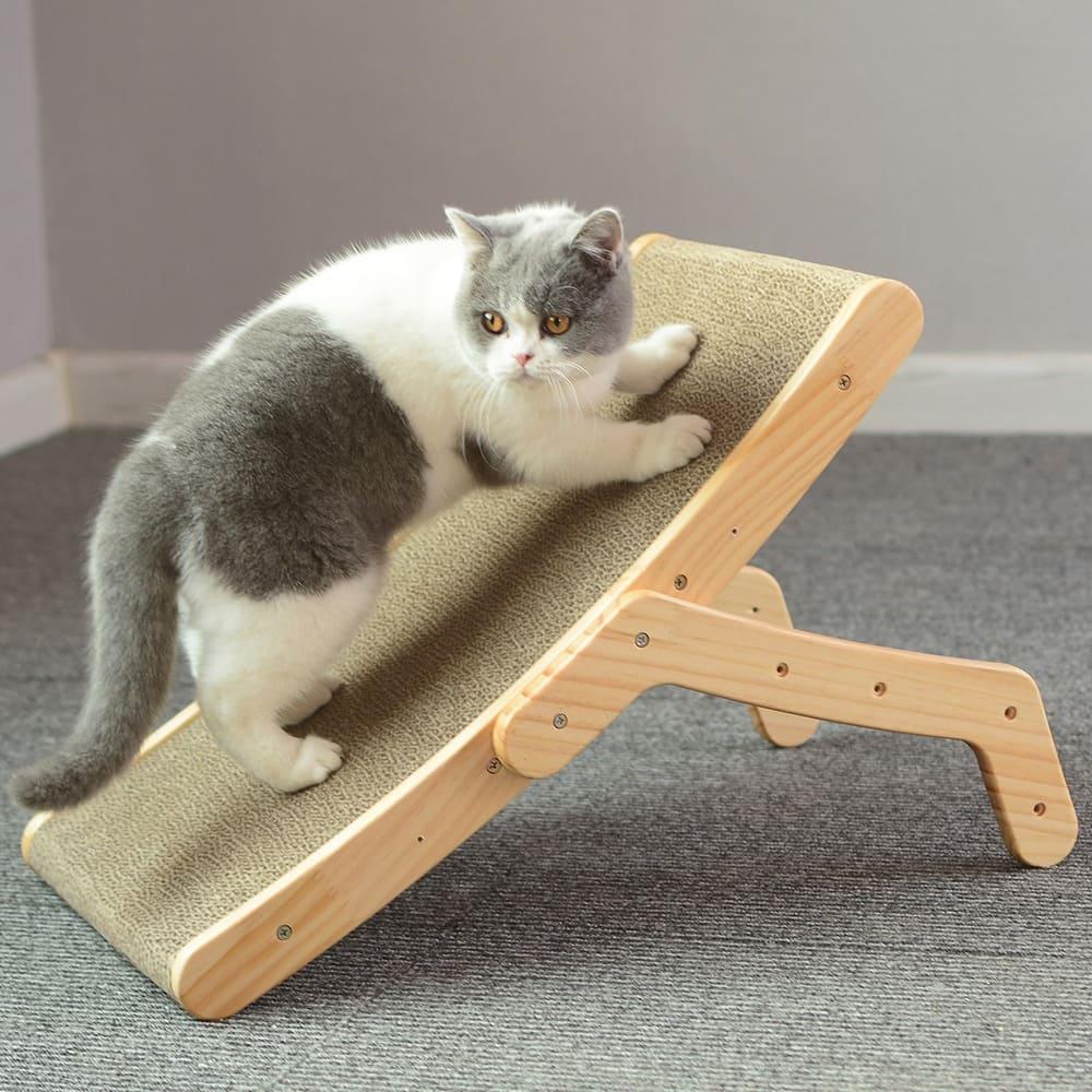 Wood Anti Cat Scratcher - 3-in-1 Cat Scratch Board Bed for Training and Nail Grinding - toys4pets.shop