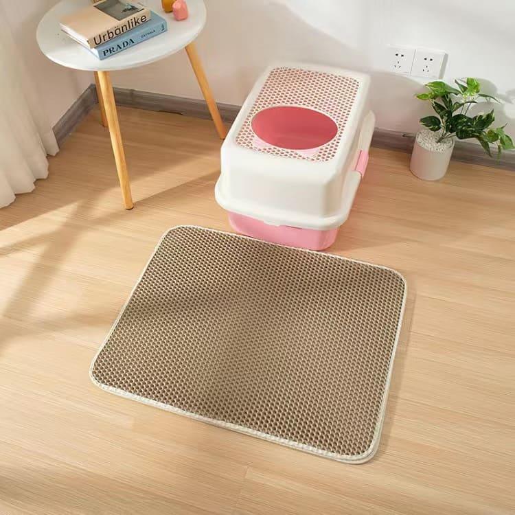 Waterproof Pet Cat Litter Mat - Double Layer Pet Litter Box Mat - toys4pets.shop