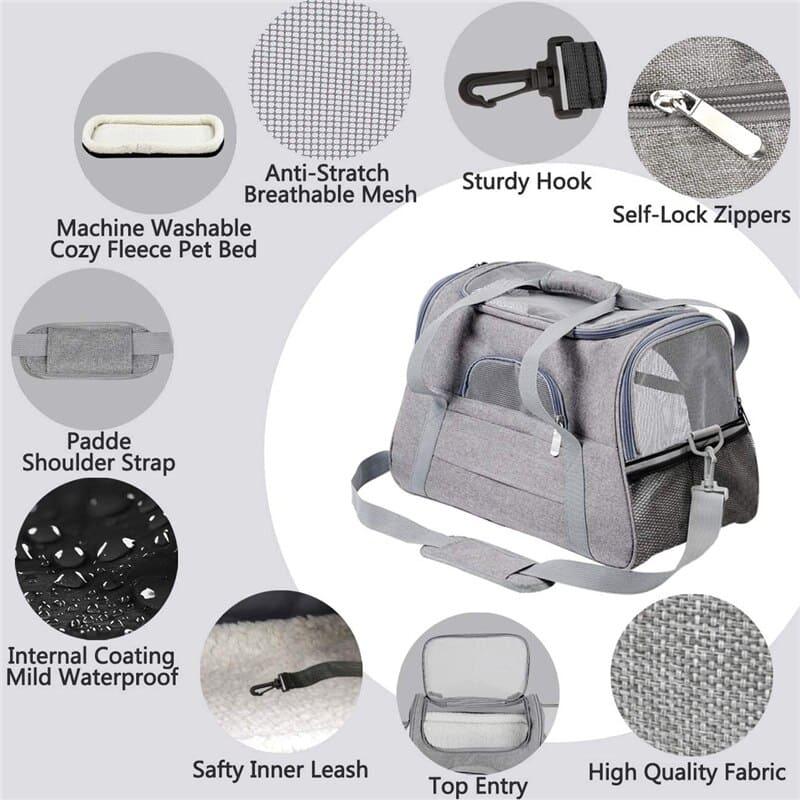 Travel Bag for Dog Cat - Portable and Secure Pet Carriers - toys4pets.shop