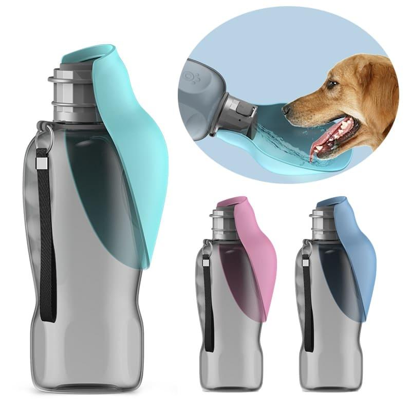 Portable Pet Water Bottle with Leaf Design - 800ml Travel Dog Bowl for Dogs and Cats - toys4pets.shop