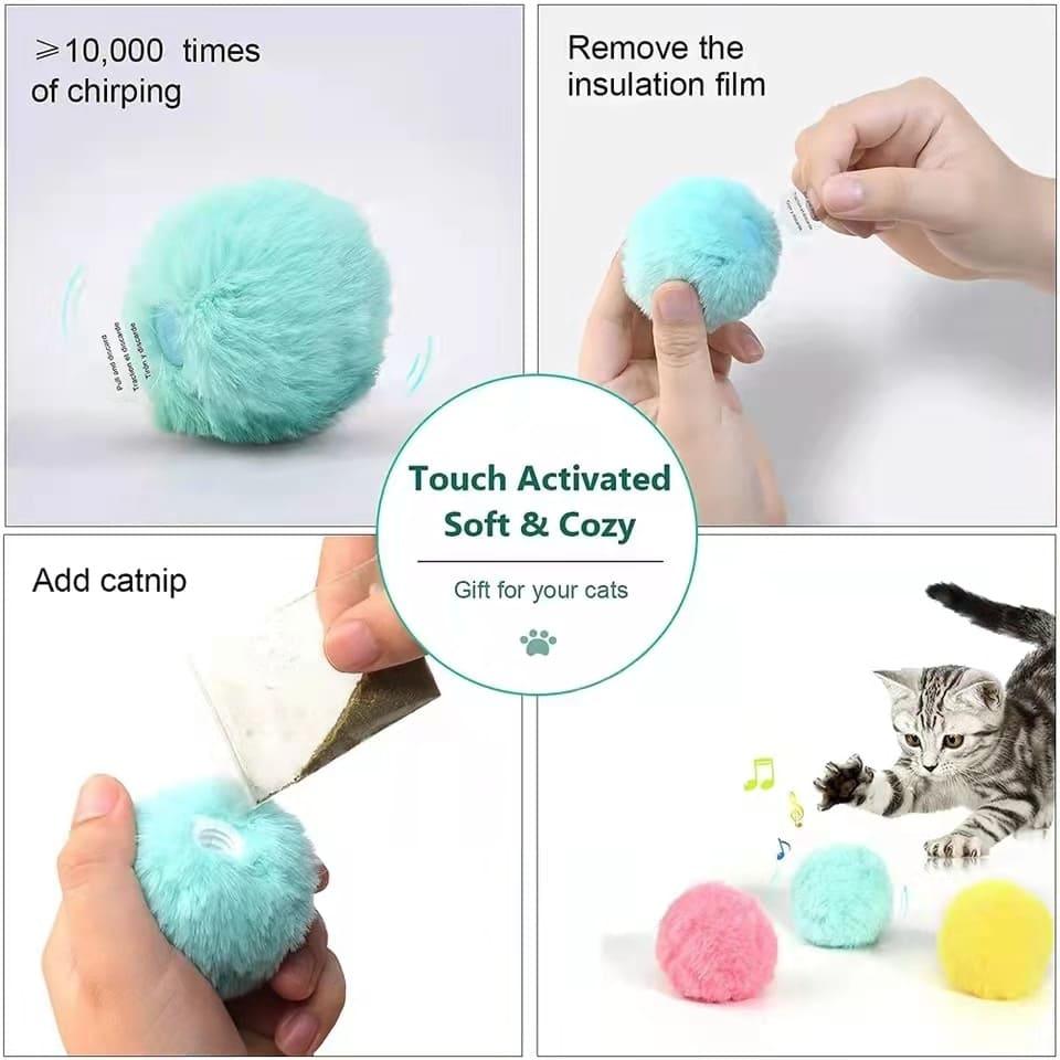 Smart Cat Toys Interactive Ball - Plush Electric Catnip Training Toy - toys4pets.shop