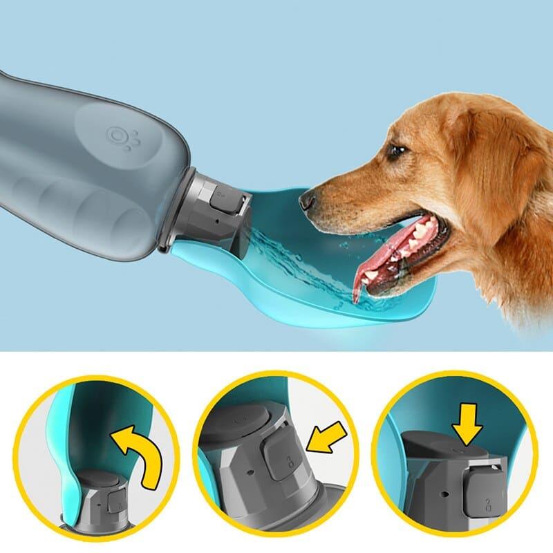 Portable Pet Water Bottle with Leaf Design - 800ml Travel Dog Bowl for Dogs and Cats - toys4pets.shop