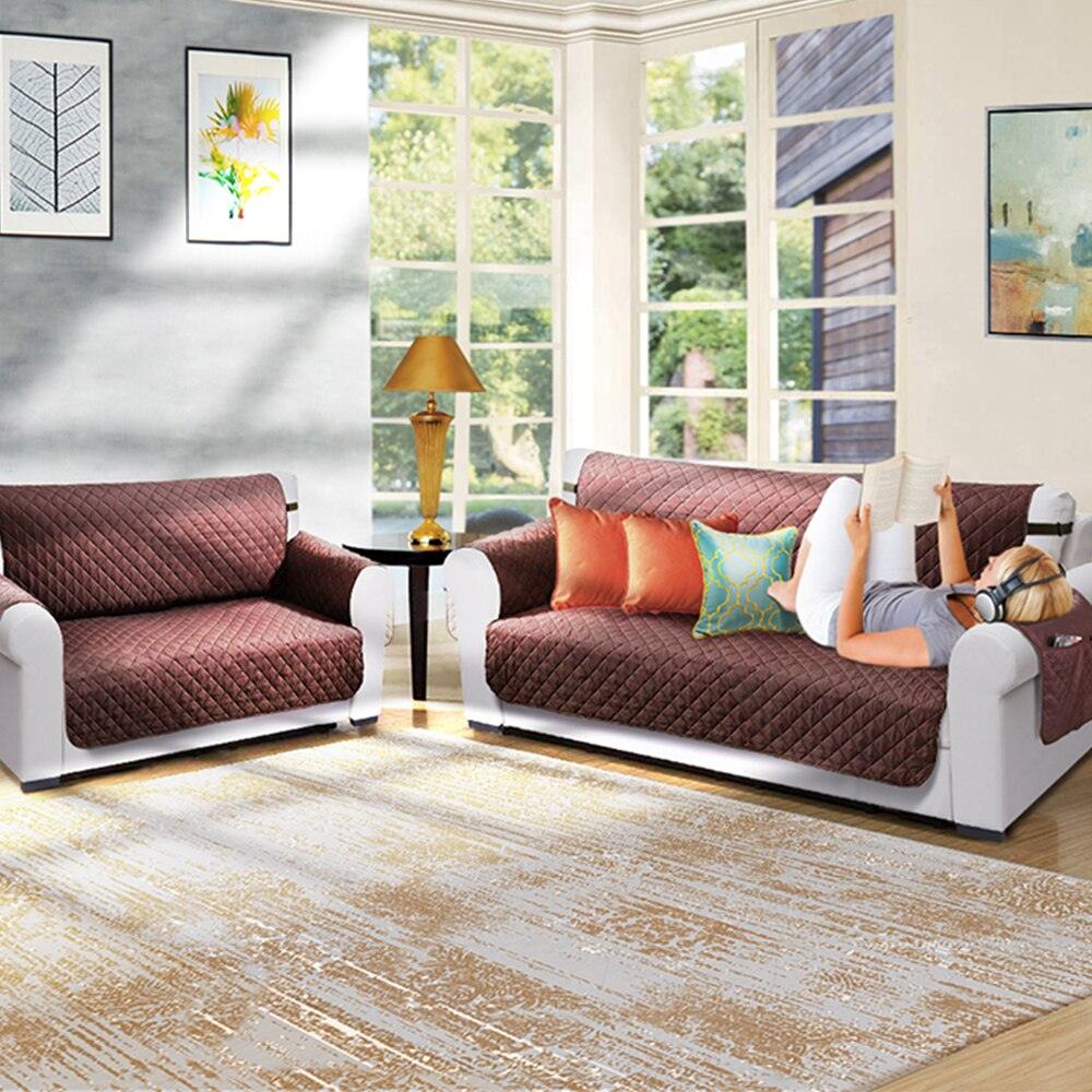 Non-slip Plaid Sofa Cover - Water-Resistant Furniture Protector for Modern Couches - toys4pets.shop