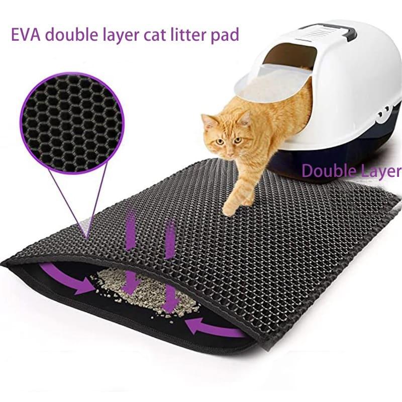 Waterproof Pet Cat Litter Mat - Double Layer Pet Litter Box Mat - toys4pets.shop