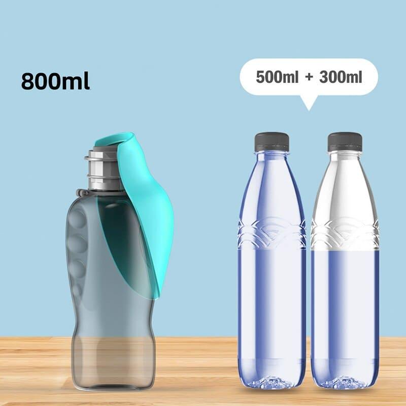 Portable Pet Water Bottle with Leaf Design - 800ml Travel Dog Bowl for Dogs and Cats - toys4pets.shop