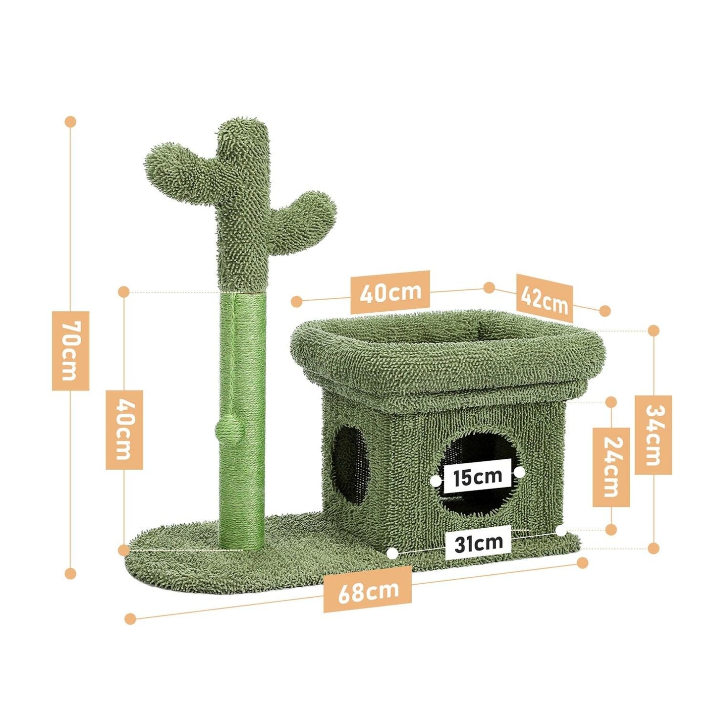 Cactus Pet Cat Tree Toy - Interactive Scratching Post - toys4pets.shop